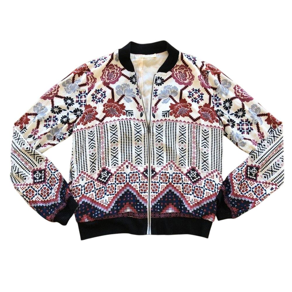 Nordstrom Light Weight Pattern Bomber Jacket